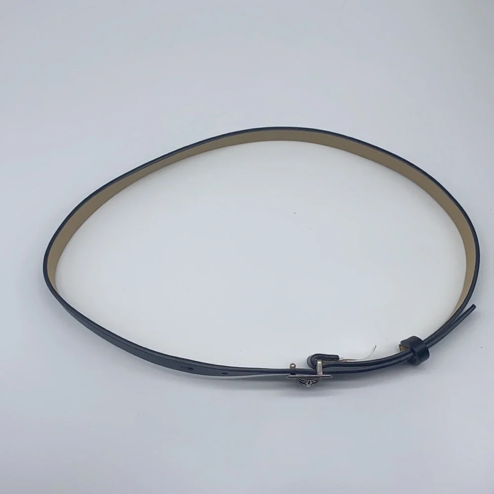 Tiger Belt - Black Faux Leather Silver Tiger Belt Size Small